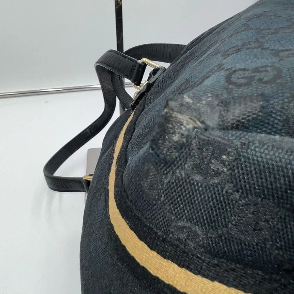 Gucci Vintage Jolicoeur GG Monogram Canvas Medium Tote Black
